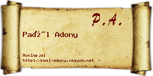 Paál Adony névjegykártya